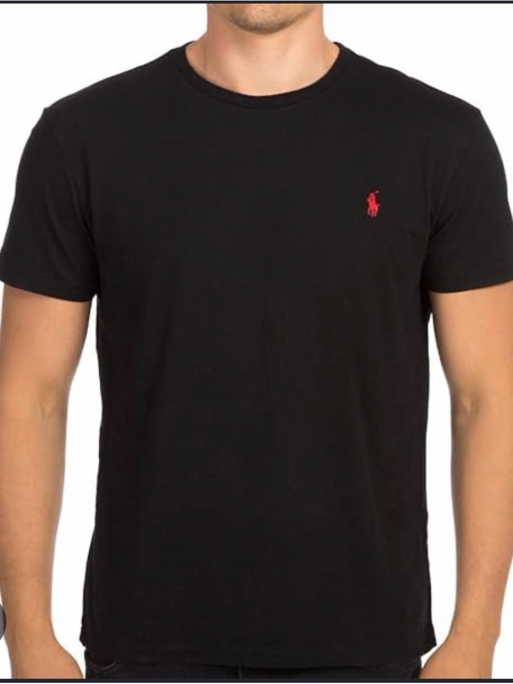 Polo by Ralph Lauren Black Tee with Red Pony Embroidery